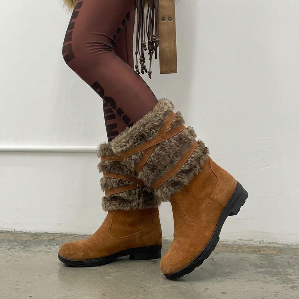 Vintage Wedge Boots Black Knee High Boho Rock Indie Sleaze Isabel Marant Style